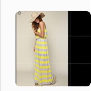 Splendid Yellow and Purple Strapless Maci Dress